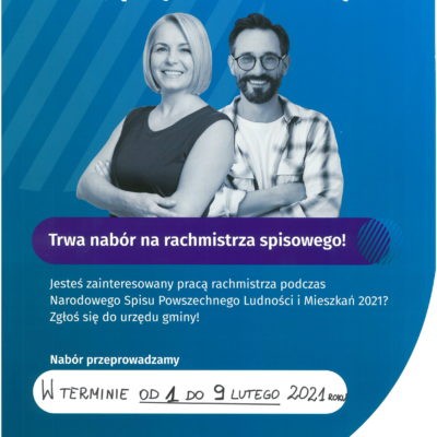 plakat informacyjny promujący nabór na rachmistrza