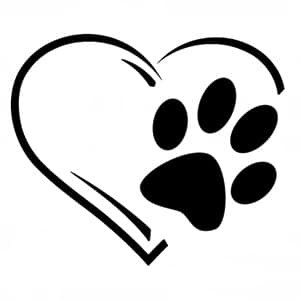 obrazek przedstawia psią łapę w serduszku